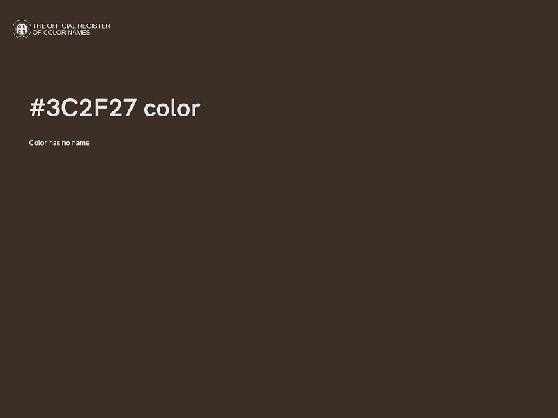 #3C2F27 color image