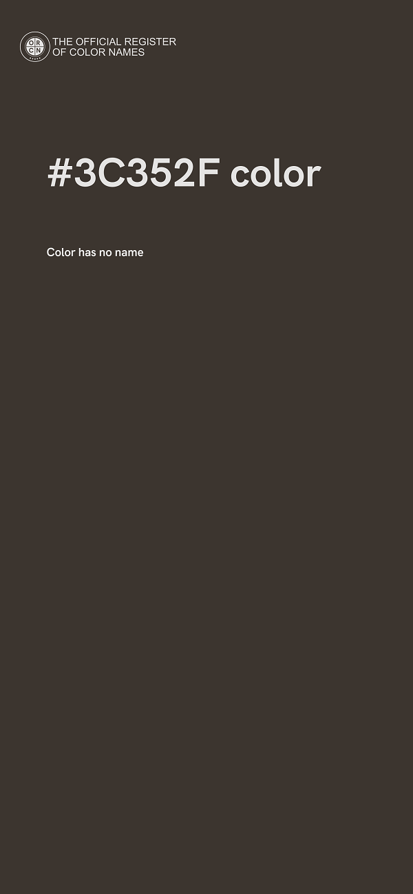 #3C352F color image