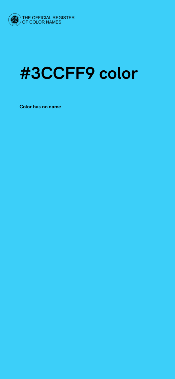 #3CCFF9 color image
