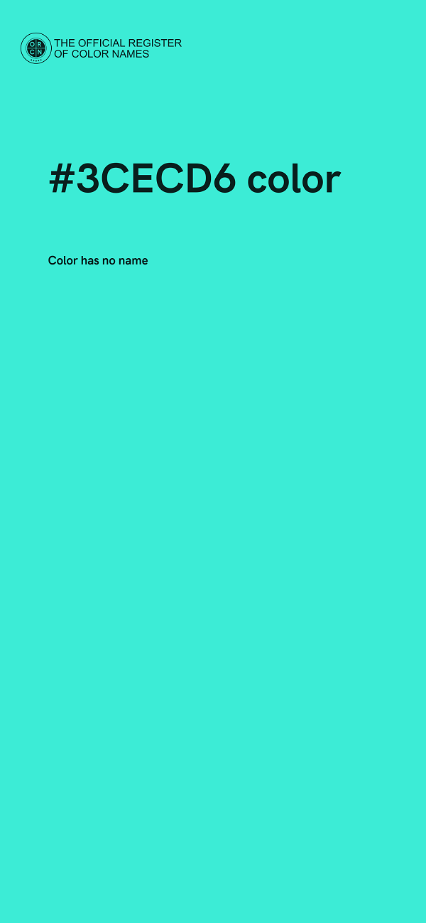 #3CECD6 color image