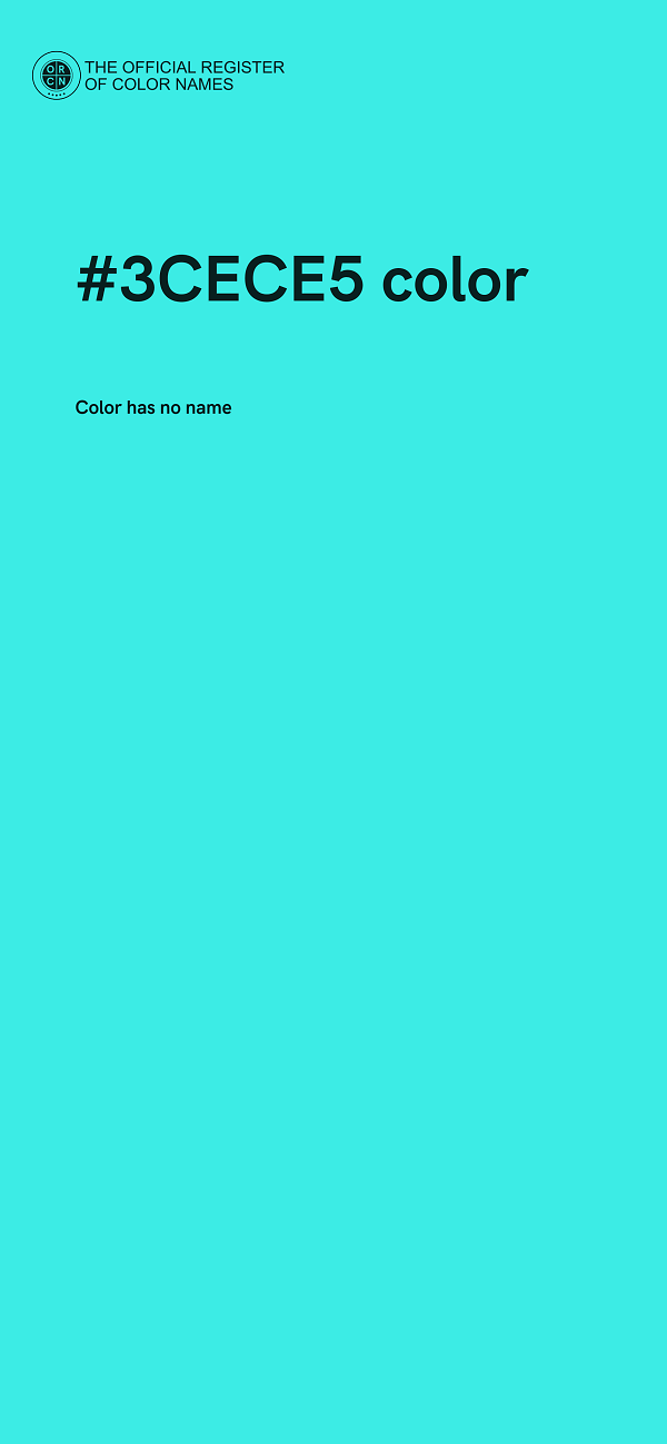 #3CECE5 color image