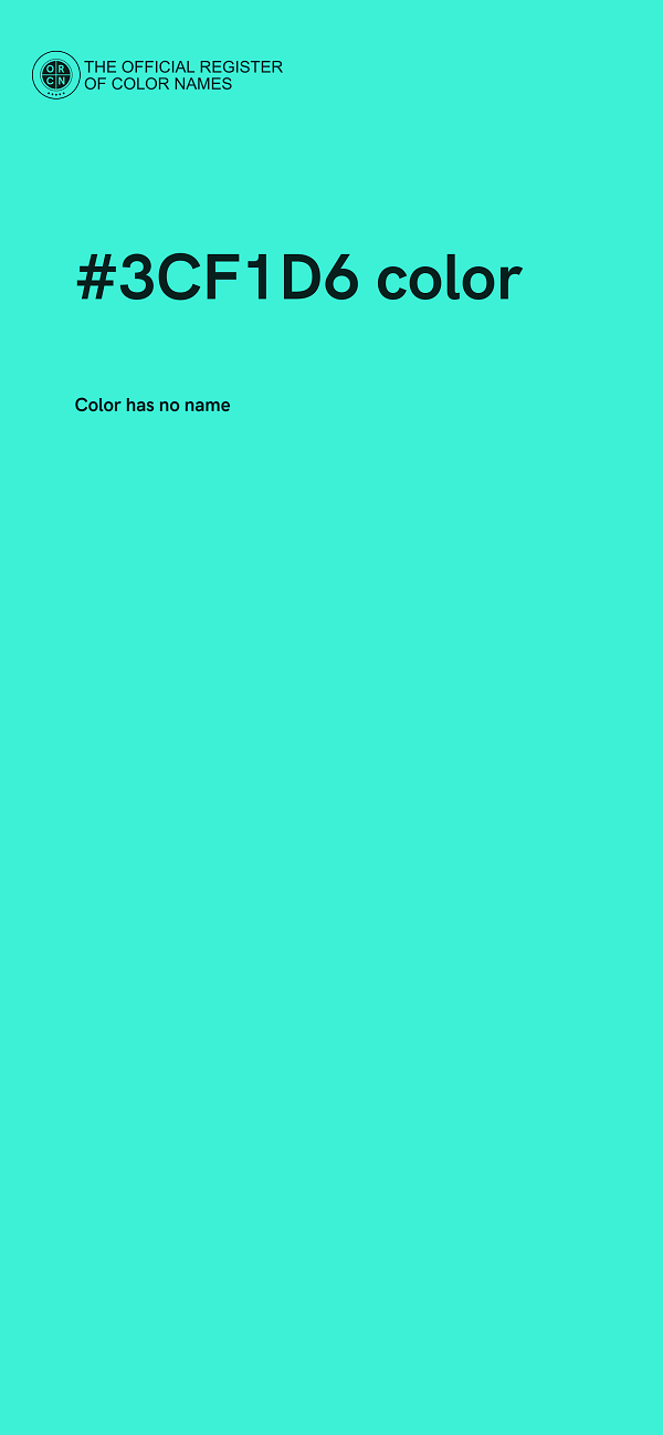 #3CF1D6 color image