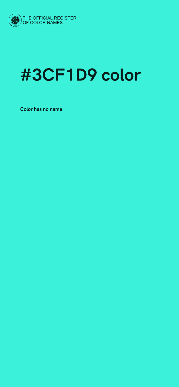 #3CF1D9 color image