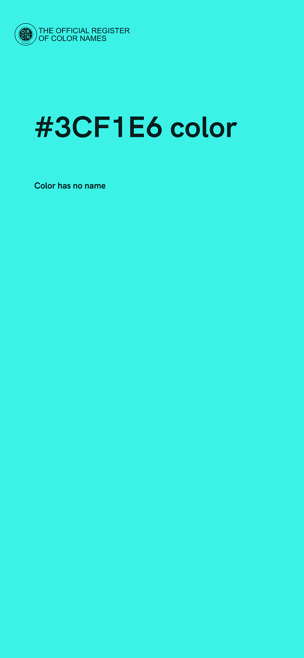 #3CF1E6 color image
