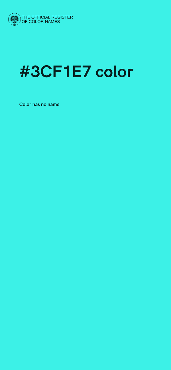 #3CF1E7 color image