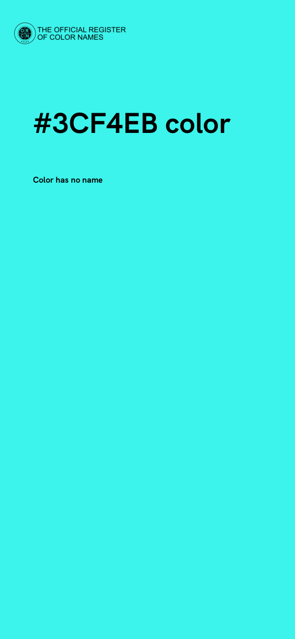 #3CF4EB color image