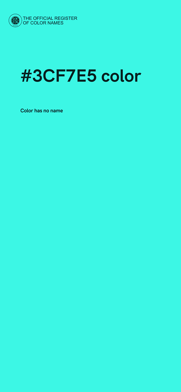 #3CF7E5 color image