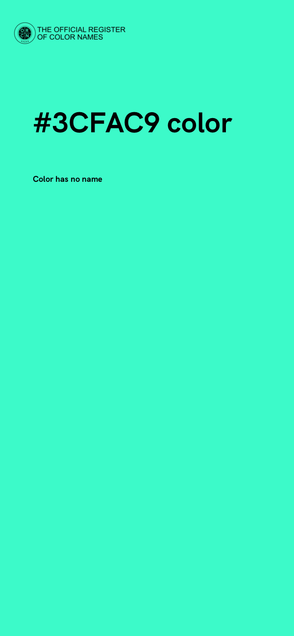 #3CFAC9 color image
