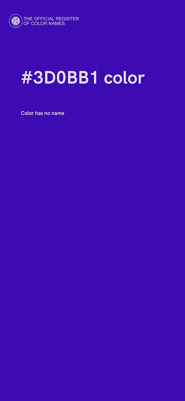 #3D0BB1 color image