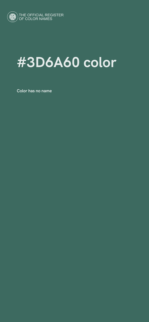 #3D6A60 color image