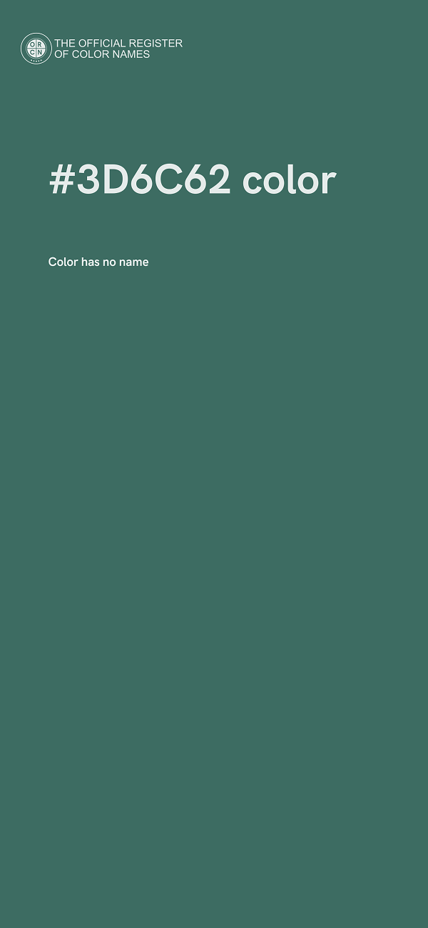 #3D6C62 color image