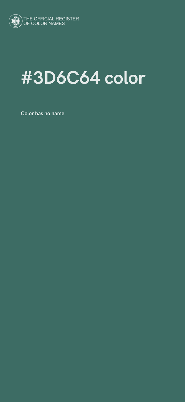 #3D6C64 color image