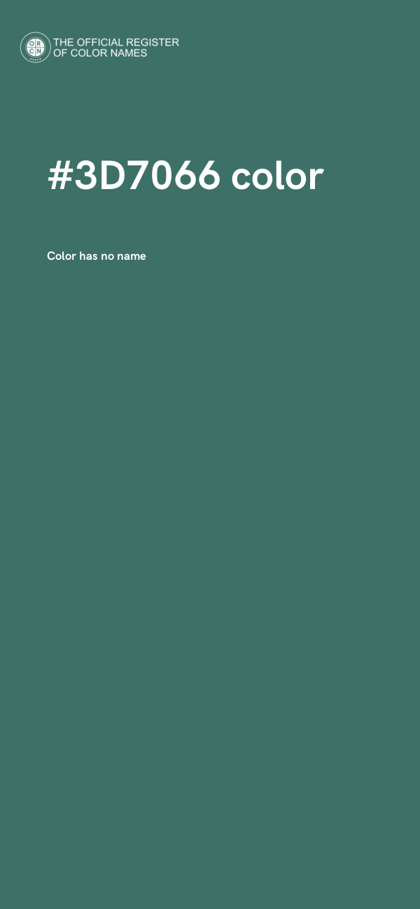 #3D7066 color image