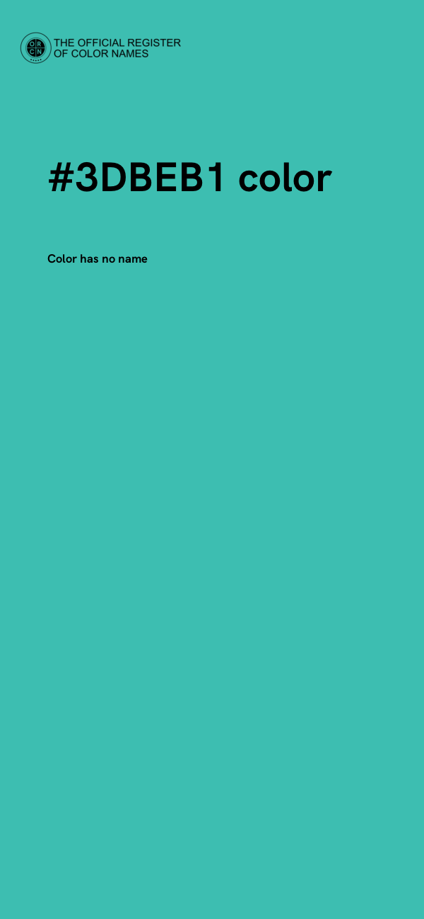 #3DBEB1 color image