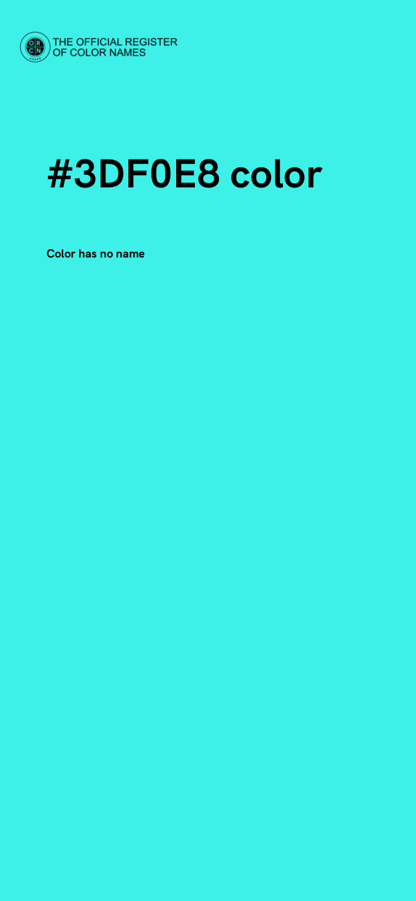 #3DF0E8 color image