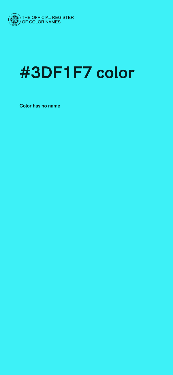 #3DF1F7 color image
