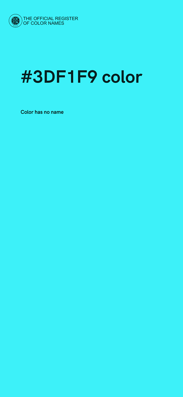 #3DF1F9 color image