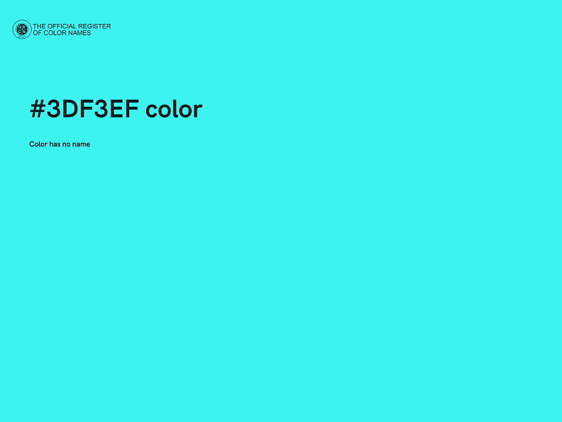 #3DF3EF color image