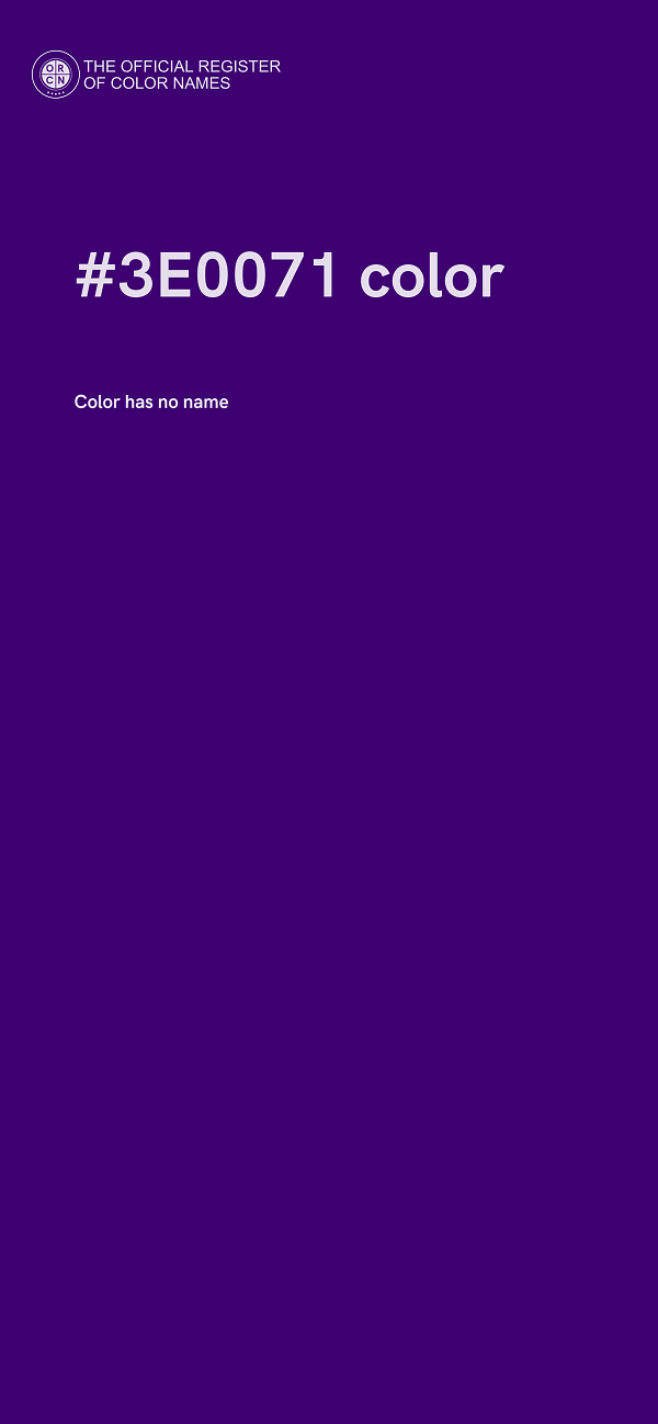 #3E0071 color image