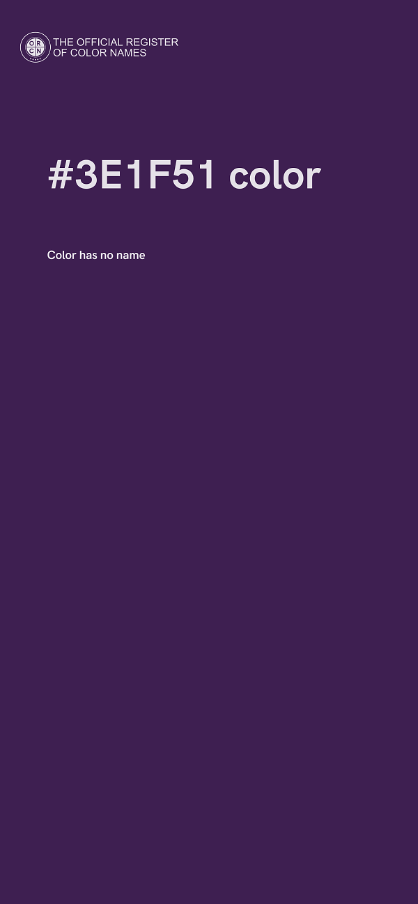 #3E1F51 color image