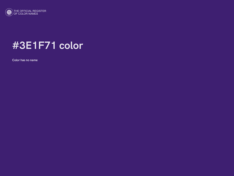 #3E1F71 color image