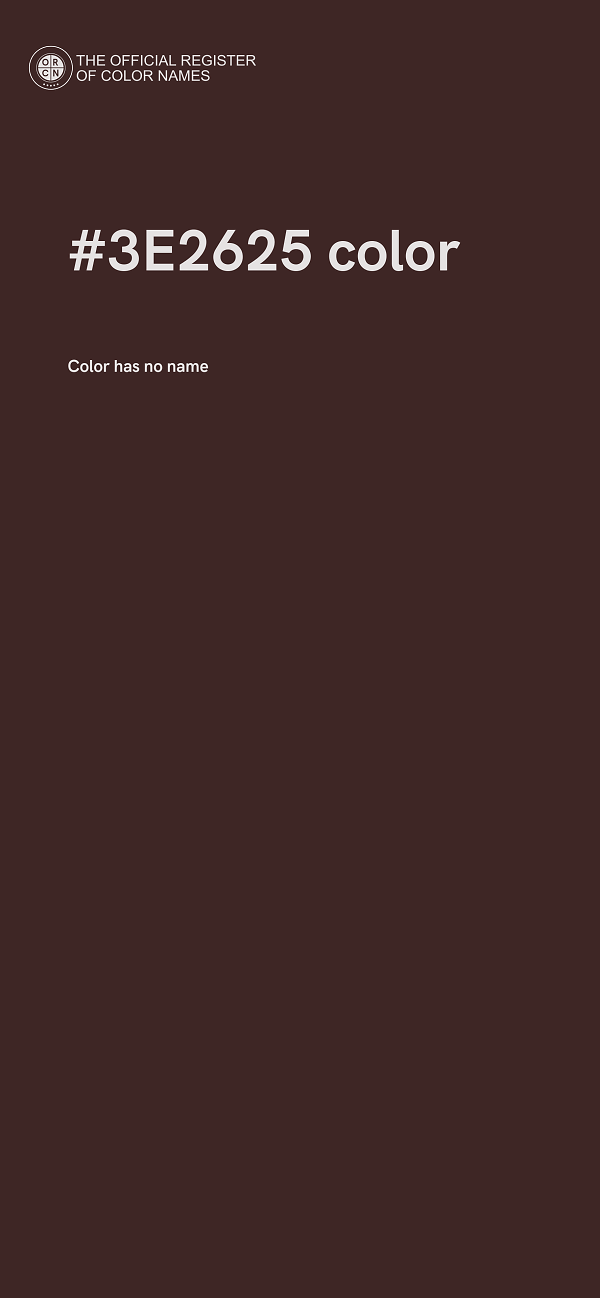 #3E2625 color image