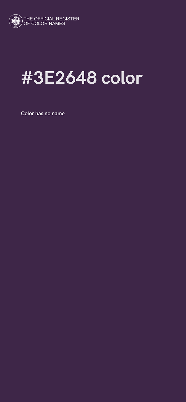 #3E2648 color image