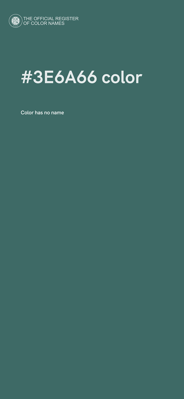 #3E6A66 color image