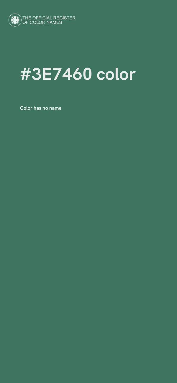 #3E7460 color image