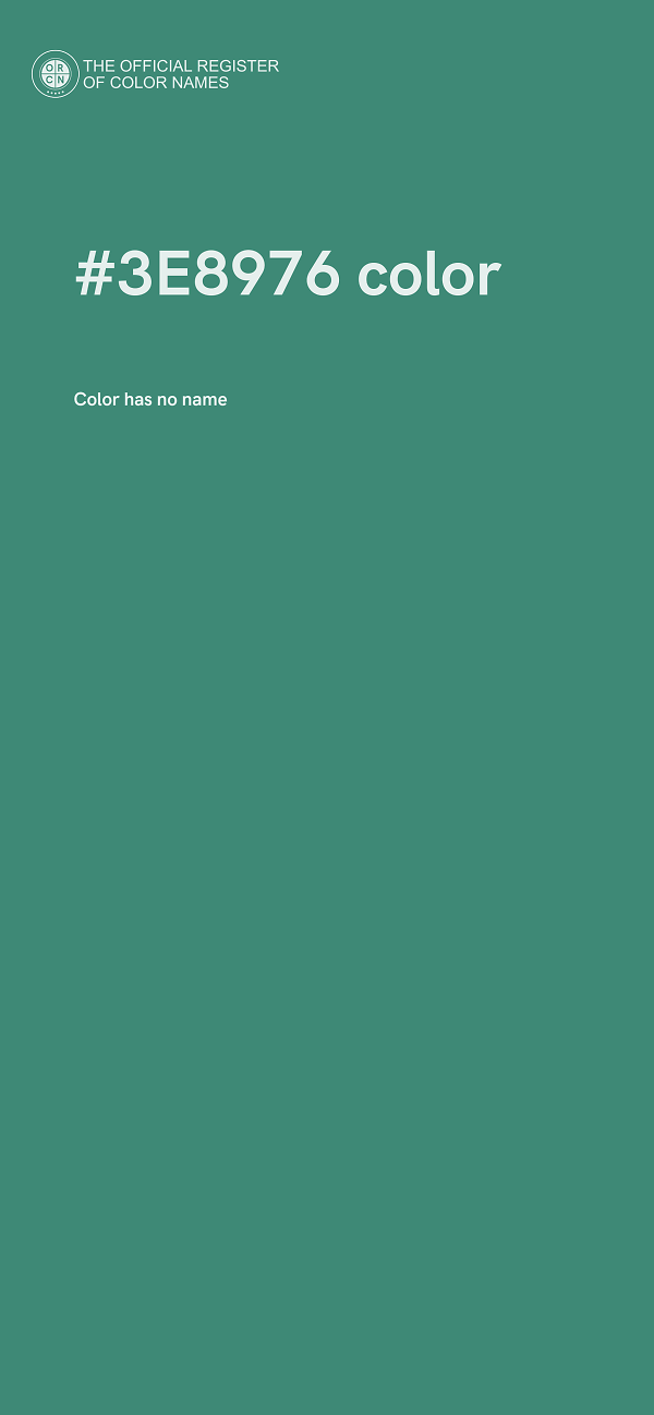 #3E8976 color image