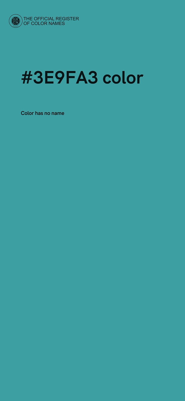 #3E9FA3 color image