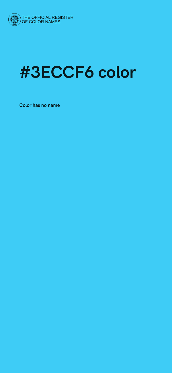 #3ECCF6 color image