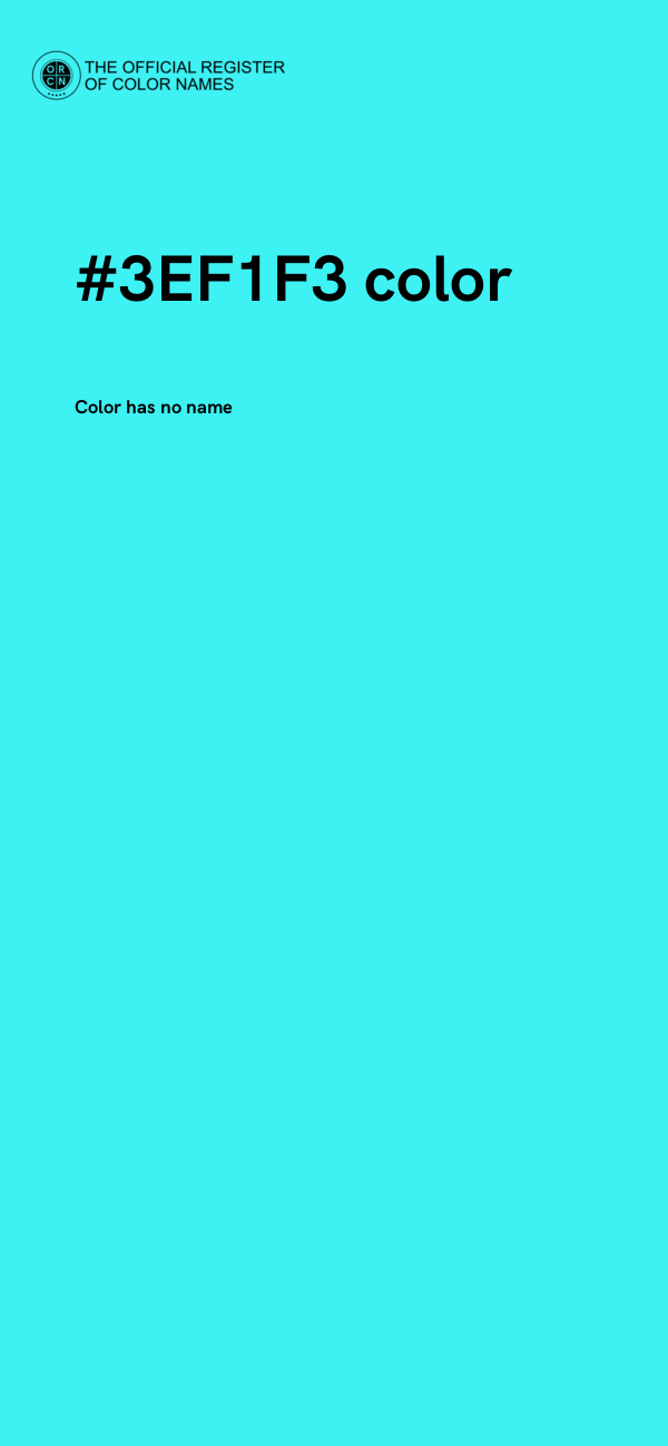#3EF1F3 color image