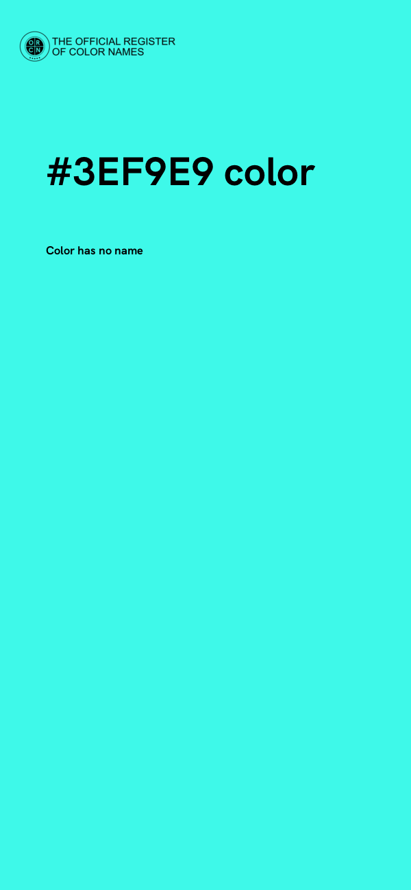 #3EF9E9 color image