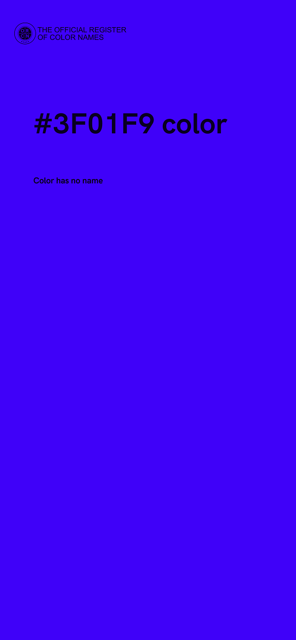 #3F01F9 color image