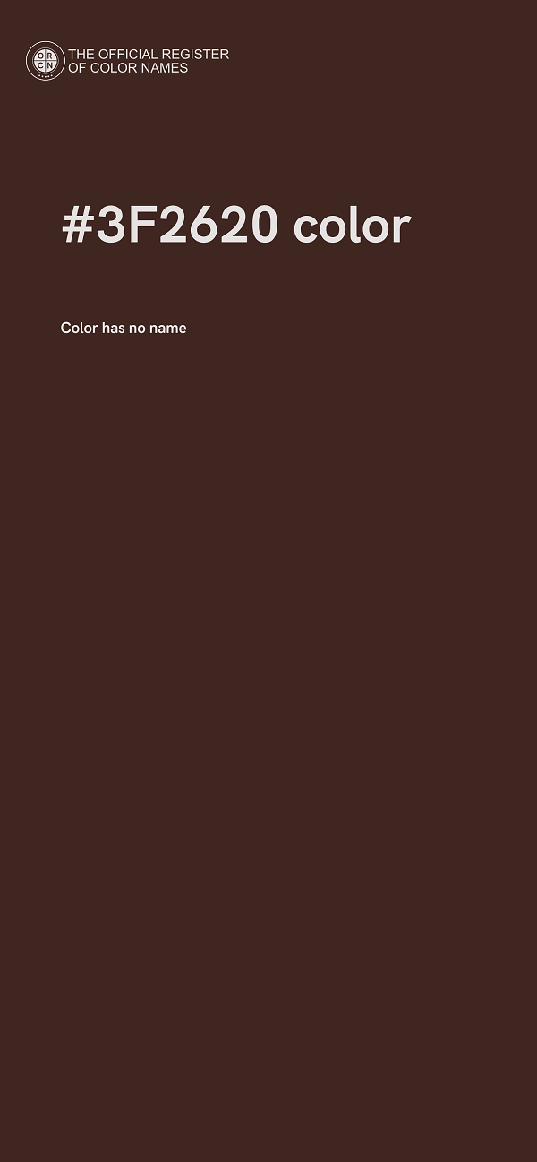 #3F2620 color image
