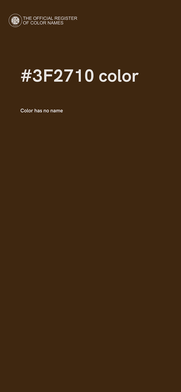 #3F2710 color image