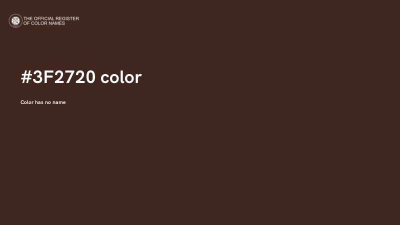 #3F2720 color image