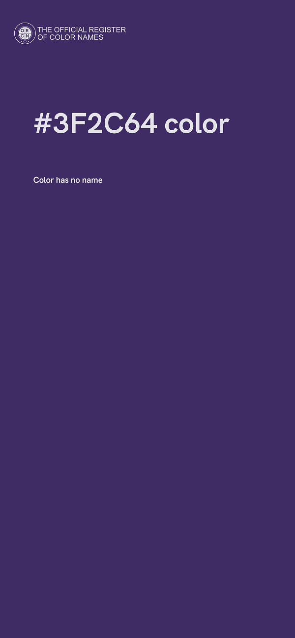 #3F2C64 color image