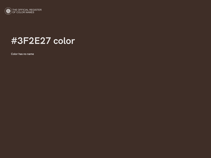 #3F2E27 color image