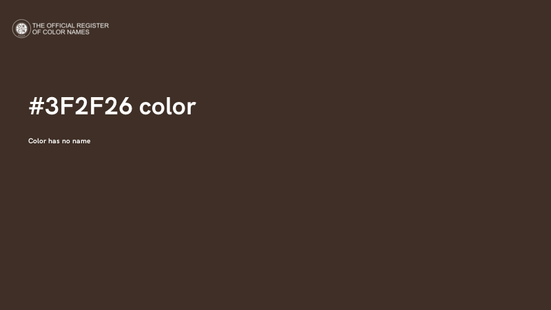 #3F2F26 color image