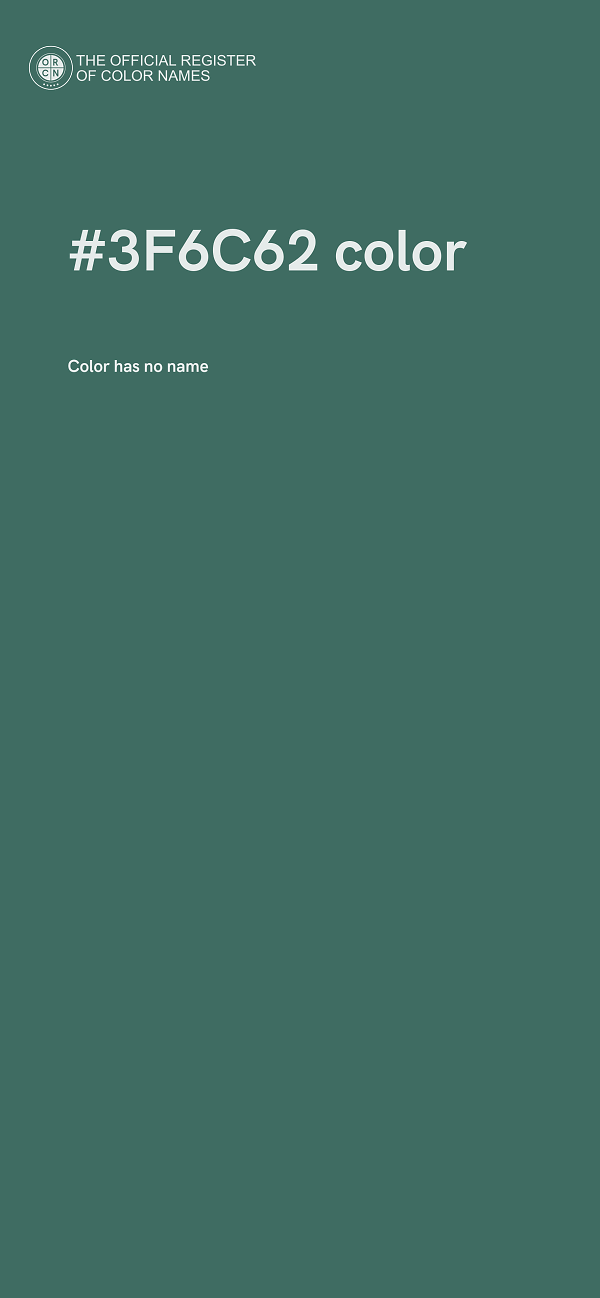 #3F6C62 color image