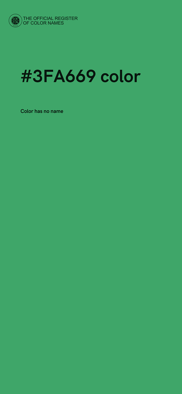 #3FA669 color image
