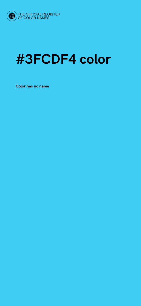 #3FCDF4 color image