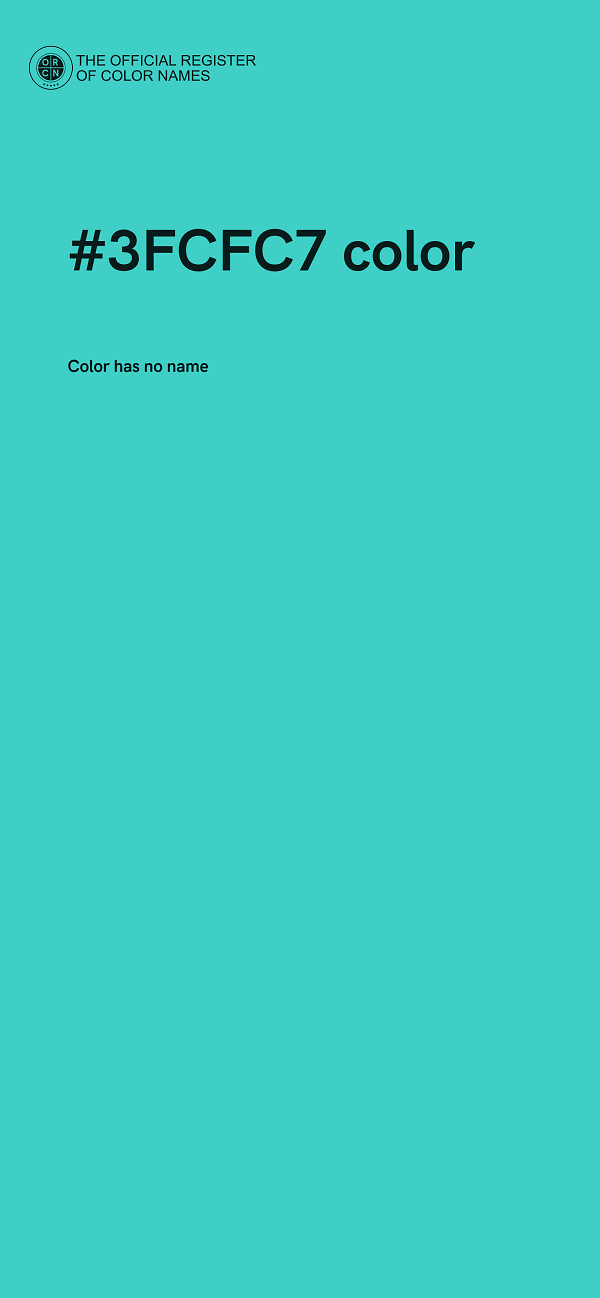 #3FCFC7 color image