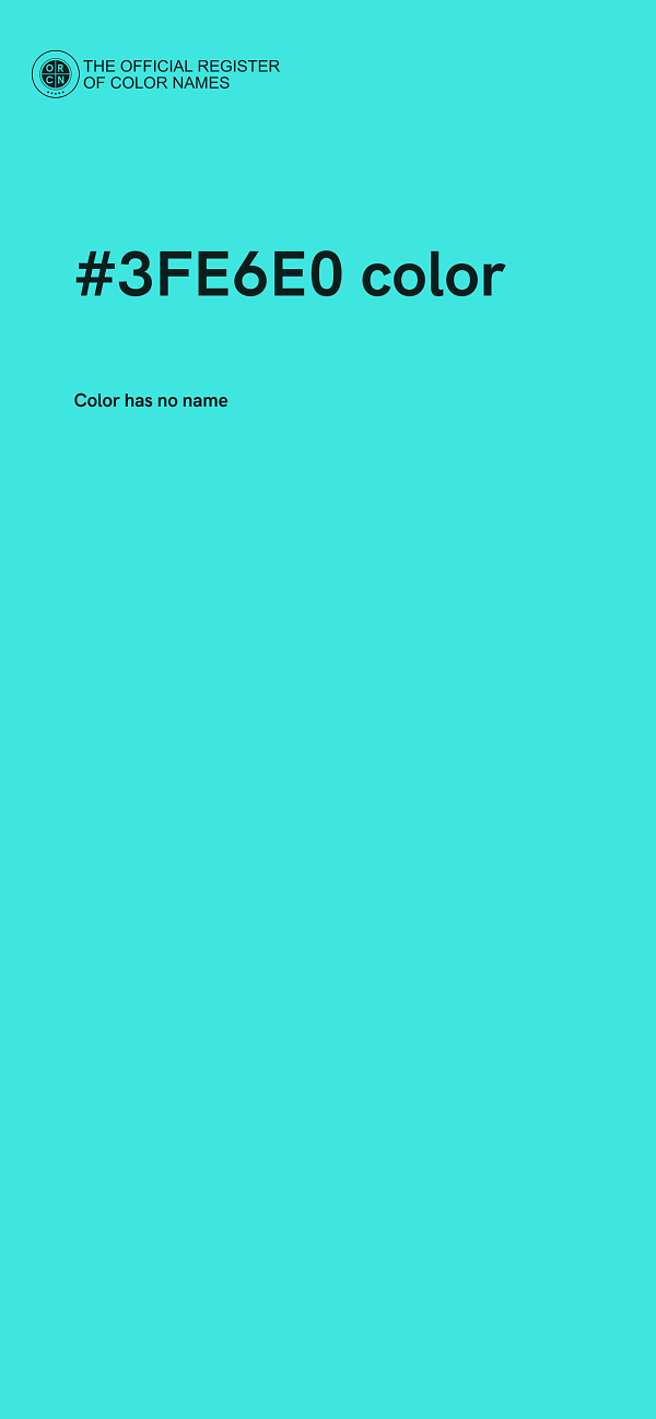 #3FE6E0 color image