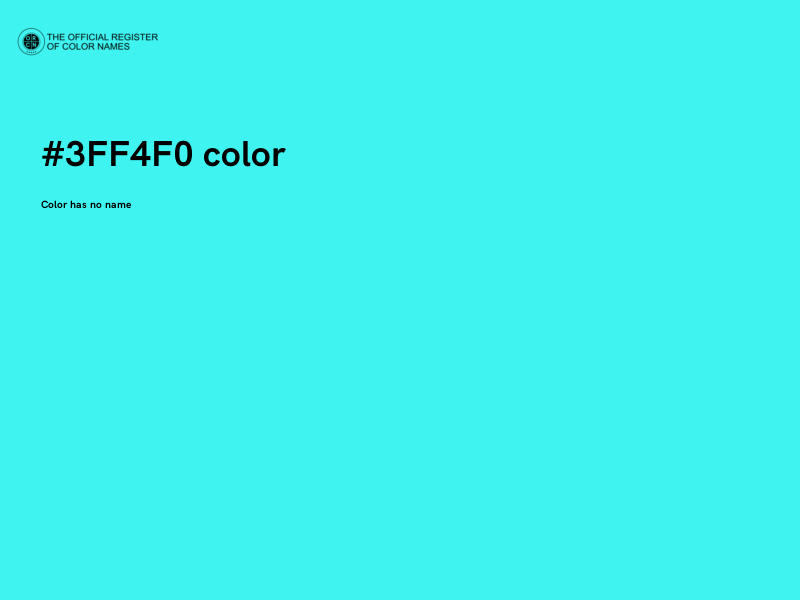 #3FF4F0 color image