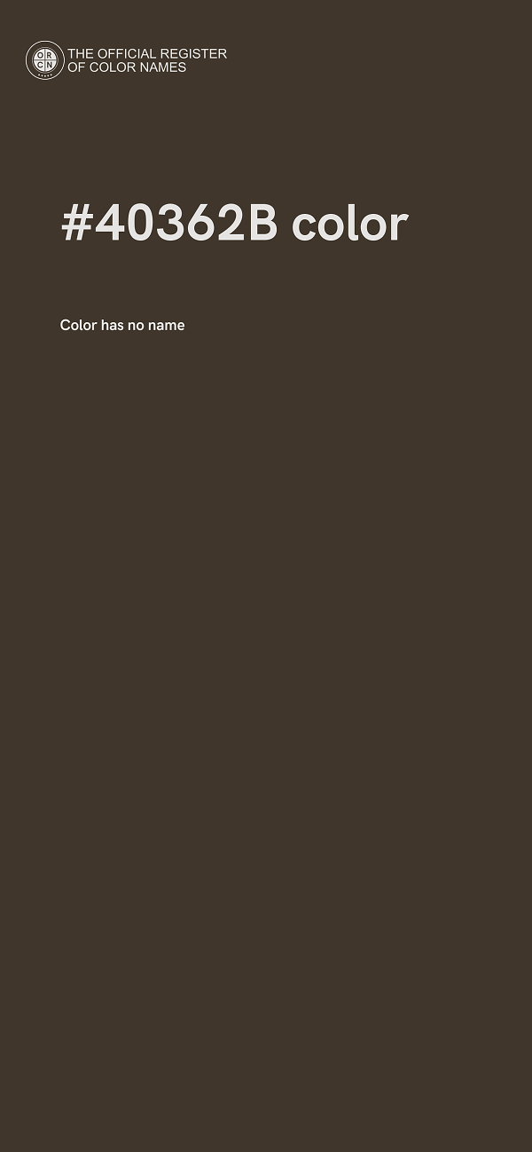 #40362B color image