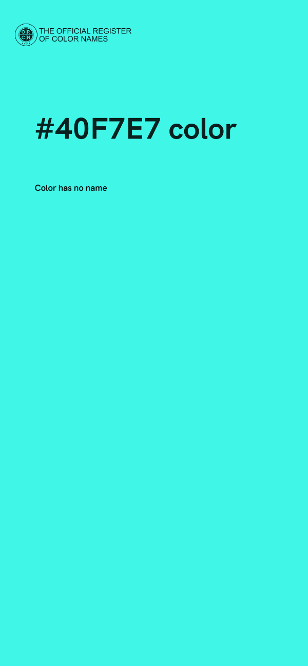 #40F7E7 color image