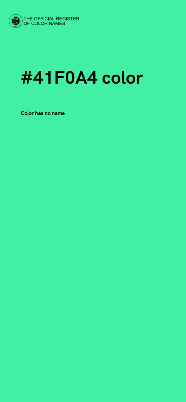 #41F0A4 color image